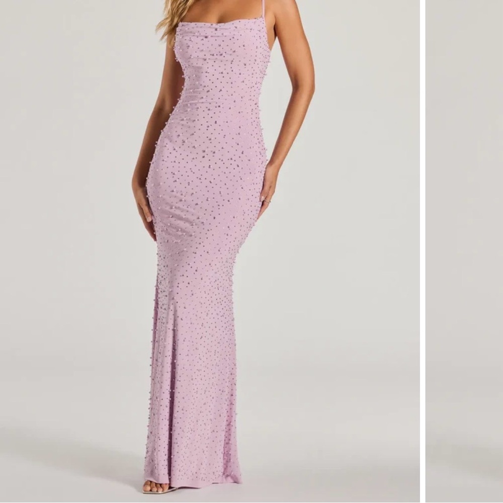 Windsor Pink Beaded Maxi Dress
